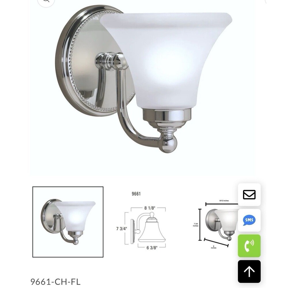 Norwell Lighting Soleil 8" x 7" 1-Light Sconce Brushed Nickel Vanity Light 9661